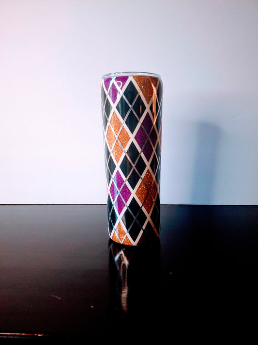 24oz. Glitter Argyle Tumbler