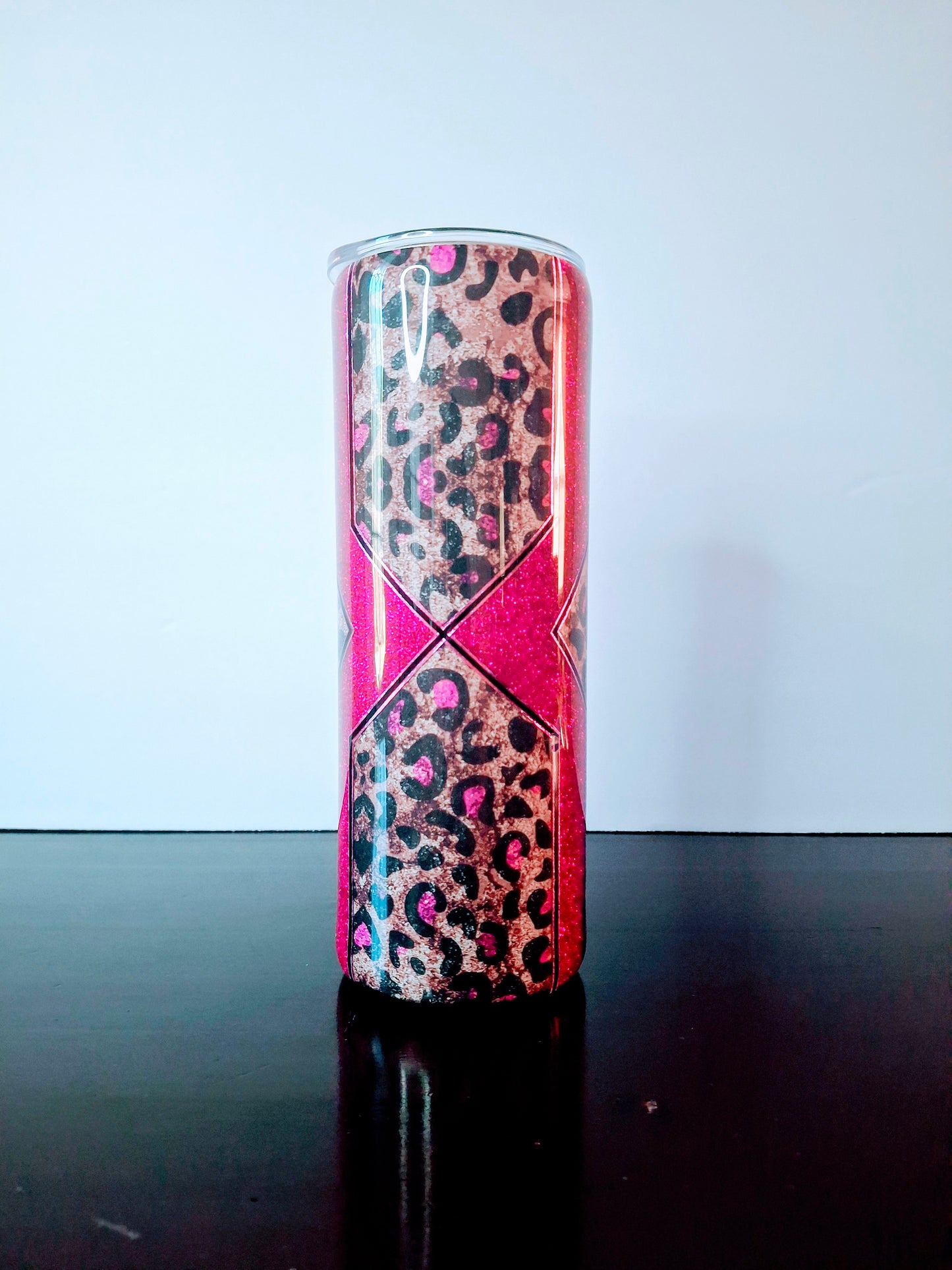 24oz. Abstract Glitter w/ Leopard Print